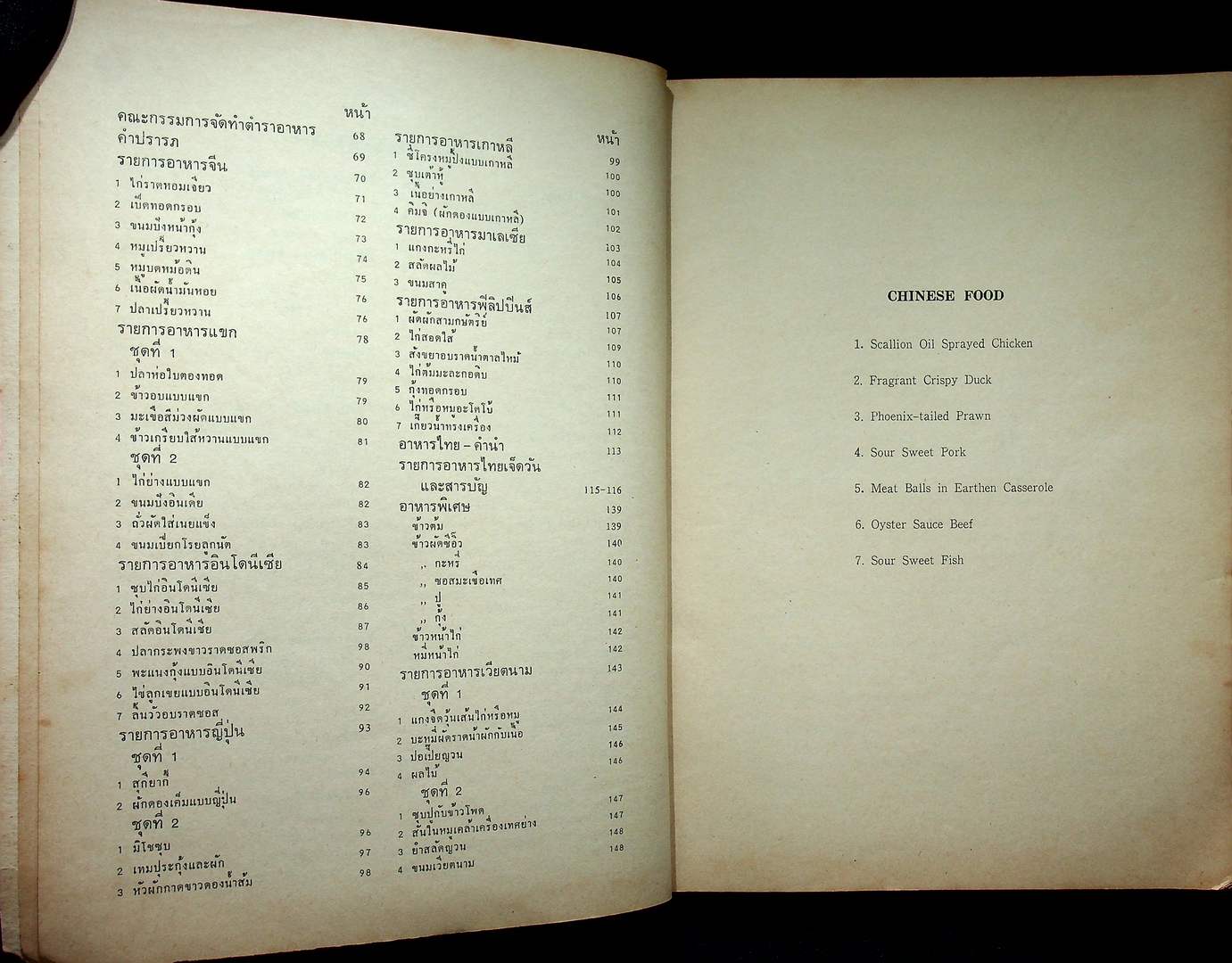 YWCA 1974 ASIAN COOK BOOK ในเล่มมีตำราอาหารหลายเชื้อชาติ