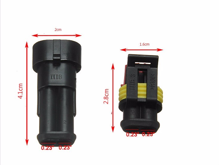 ปลั๊ก 2 pin กันน้ำ Connector plug 2 pin watertight