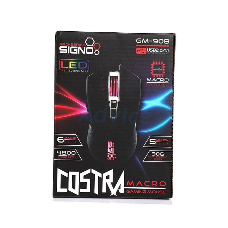 เม้าส์เกมส์ SIGNO รุ่นGM-908 COSTRA GAMING OPTICAL