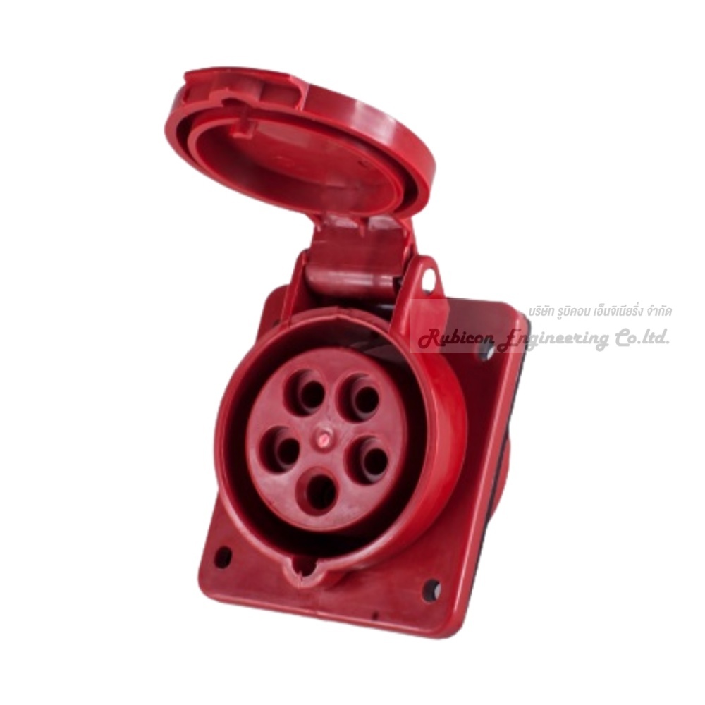 "MASHI" MA-325 ปลั๊กตัวเมียฝังเฉียง เต้ารับฝังเฉียง (PANEL SOCKETS) 3P+N+E 32A 380-415V 6H IP44