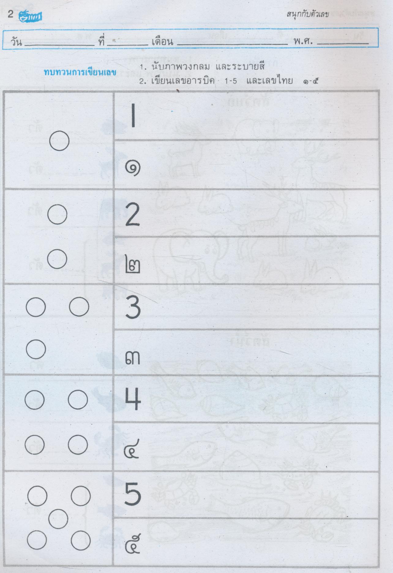 สมุดแบบฝึกทักษะ สนุกกับตัวเลข อนุบาล 3 ภาคต้น