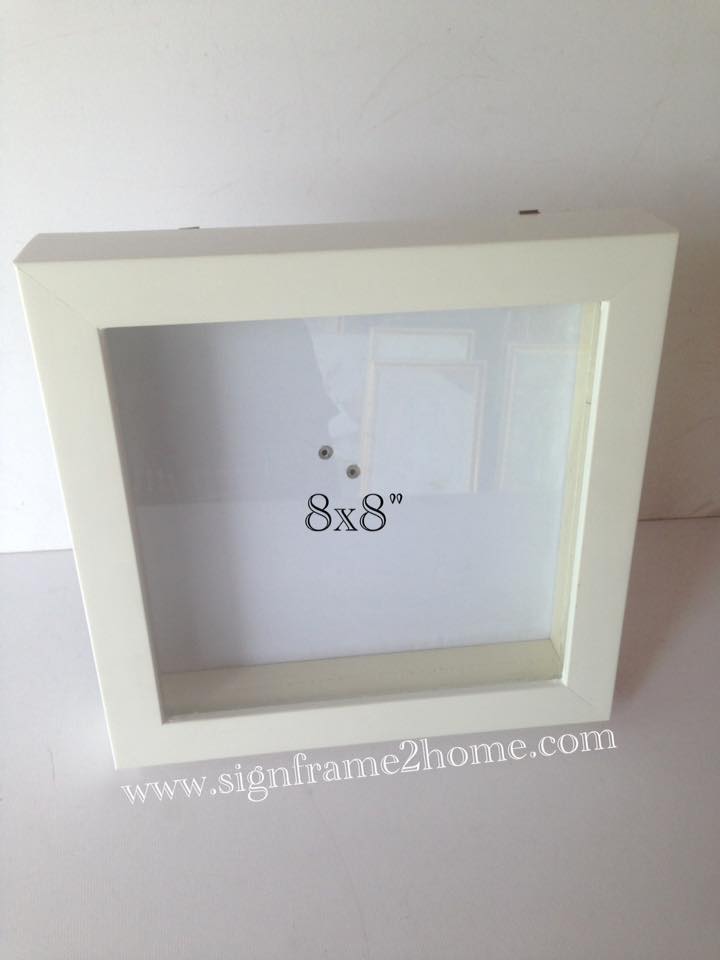 กรอบรูปทรงลึก ขาวเรียบโมเดิล ลึก4.5cm ขนาด8x8"