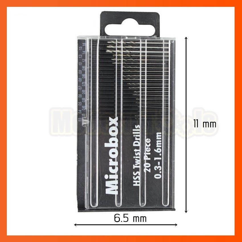 รหัสสินค้า 092 ชุดดอกสว่านจิ๋ว ดอกสว่านขนาดเล็ก HSS 20 ชิ้น ขนาด 0.3-1.6 mm ใช้กับเครื่องแกะสลัก เครื่องเจียร์สายอ่อน สว่านมือเล็ก