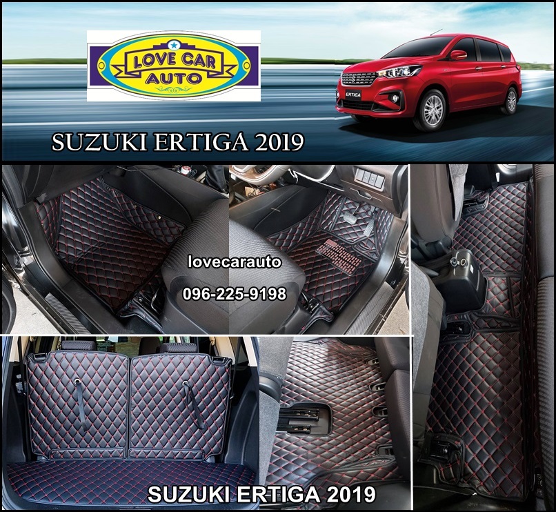 พรมรถยนต์ 6D สีดำด้ายแดง Suzuki ertiga 2019