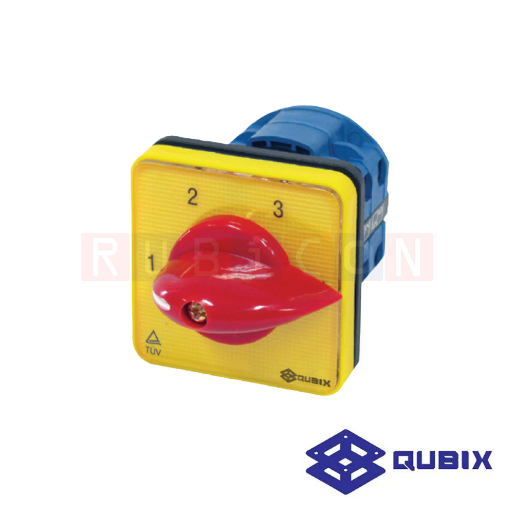 QUBIX SA16-4-2/61050-B03 สวิตช์มัลติสเต็ปแบบไม่มีตำแหน่งปิด 1P 16A 3kW / 5.5kW ขนาด 48×48มม. (MULTI-STEP SWITCHES WITHOUT "OFF" 1 POLE)