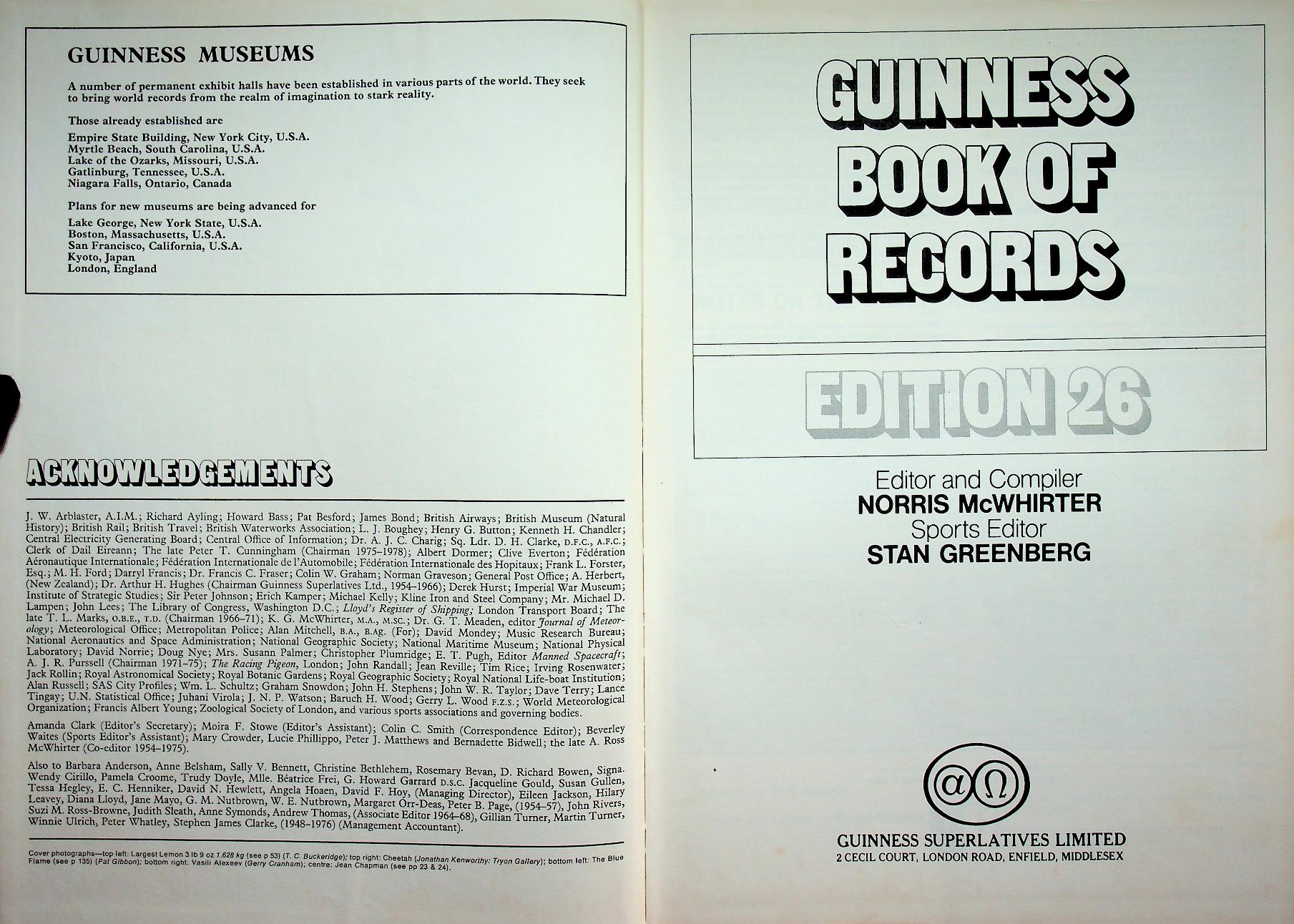 GUINNESS BOOK OF RECORDS 1980