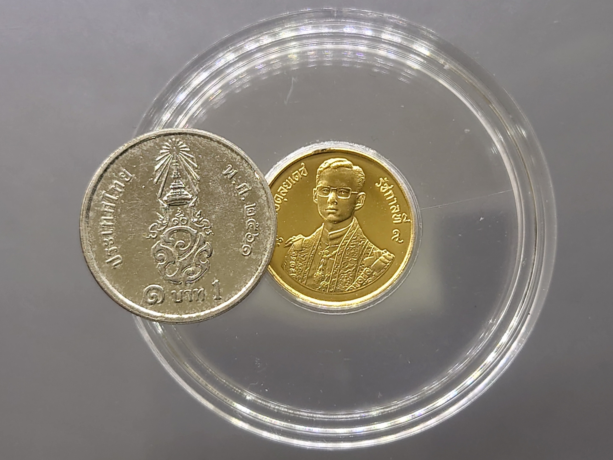 เหรียญทองคำ 1500 บาท (หนัก 1 สลึง) ที่ระลึก 60 พรรษา รัชกาลที่9 พ.ศ.2530 วาระหายาก จำนวนผลิตน้อย