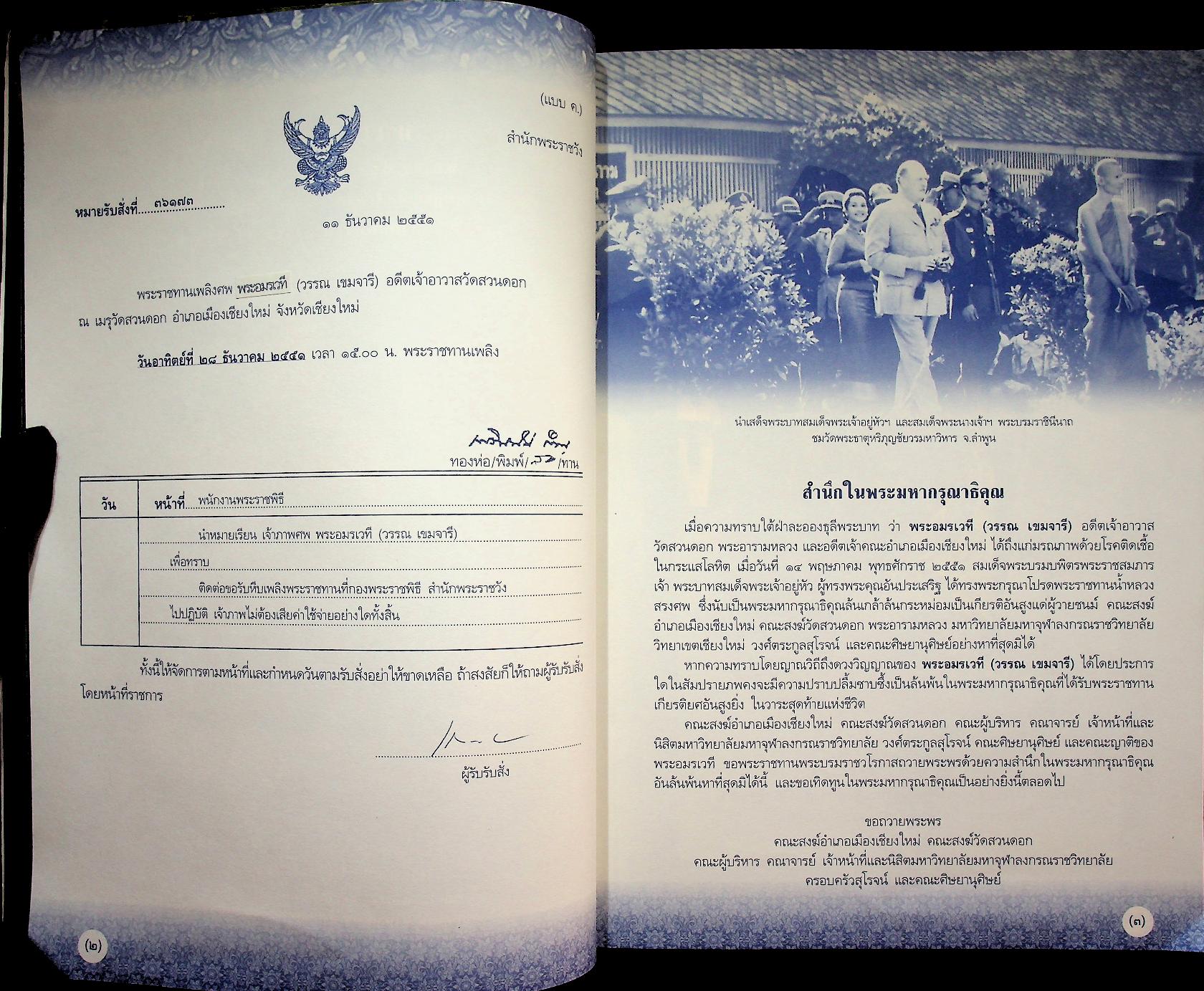 พระอมรเวที (วรรณ เขมจารี) อนุสรณ์ พิธีบำเพ็ญกุศล และพระราชทานเพลิงศพ