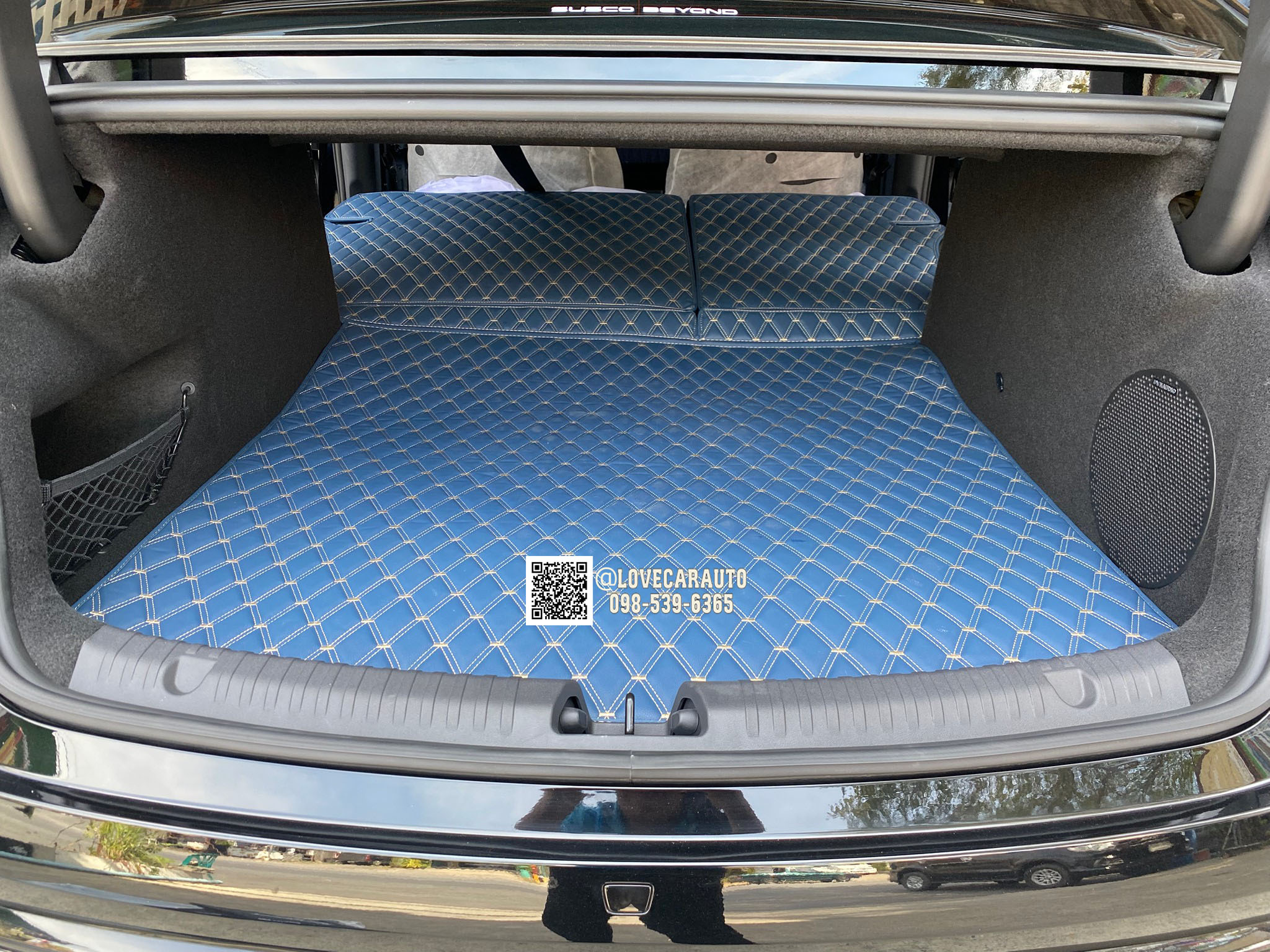 พรมปูพื้นรถยนต์ 6D BYD Seal พรมvvip สีน้ำเงินด้ายทอง เต็มคัน
