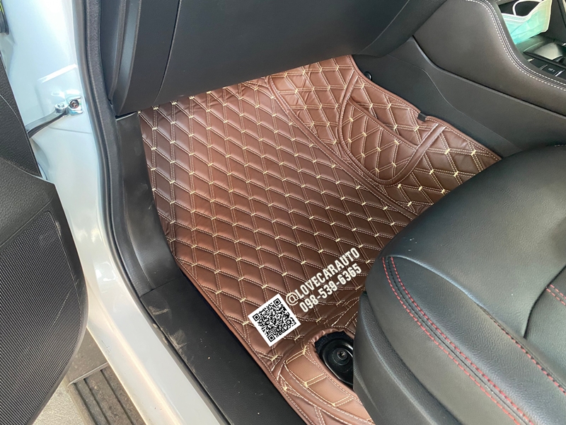 พรมปูพื้นรถยนต์ VVIP ด้ายคู่ Isuzu Mux 2023 สีกาแฟ เต็มคัน