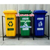 แท่นวางถังขยะ กทม. 120 ลิตร ขนาด 3 ช่อง ไม่มีป้ายแผงหลัง