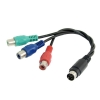 S-Video 7 Pin to Female 3 RCA Component Cable