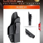 🇹🇭 675 ไทยแลนด์ แทคติคอล CYTAC ซองพกใน Polymer รุ่น GLOCK 43 (ดำ ขวา) Thailand Tactical