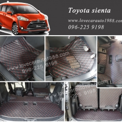 พรม 6D Toyota sienta สีดำด้ายแดง