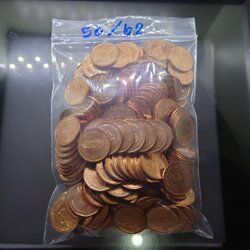 เหรียญยกถุง (ถุงเปิด 200 เหรียญ) เหรียญ 50 สตางค์ หมุนเวียน ปี พ.ศ.2562 เหล็กชุบทองแดง ไม่ผ่านใช้