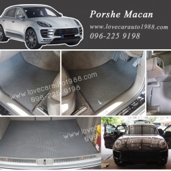 ยางปูพื้นรถยนต์ Porshe macan ลายสนุ๊กสีดำ