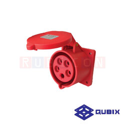 QUBIX AJ-S425 ปลั๊กพาวเวอร์ตัวเมียฝังหน้าตรง 5 ขา 3P+N+E 32A 220-415V 6H IP44