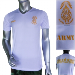 เสื้อยืดทหาร สีขาว ARMY คอวี ผ้าไมโครเกรดA (มีชำระปลายทาง)