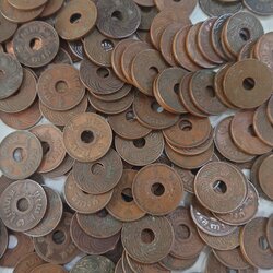 สตางค์รู 1 สตางค์ เนื้อทองแดง คละปี คละสภาพ ราคาย่อมเยา สภาพผ่านใช้งาน (ราคาต่อ 1 เหรียญ)