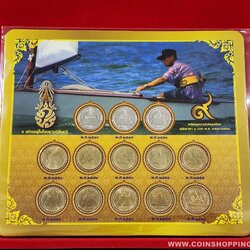 เหรียญ 2 บาท ครบชุด หมุนเวียน พ.ศ. 2548-2560 บรรจุ แผงเหรียญสวยงาม เหรียญผ่านการใช้งาน คัดสวย