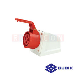 QUBIX AJ-S114 ปลั๊กพาวเวอร์ตัวเมียติดลอย 4 ขา 3P+E 16A 380-415V 6H IP44