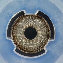 เหรียญเงิน สตางค์รู 10 สตางค์ ลายกนกแข้งสิงห์ ปี2484 ไม่ผ่านใช้ เหรียญเกรด MS67 SIAM COIN