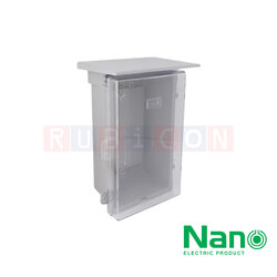 NANO-101CW ตู้พลาสติกกันน้ำ มีหลังคา ฝาใส 8x12.5x6 นิ้ว (209.5 x 318 x 151 mm) สีขาว