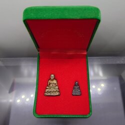 พระกริ่งหลวงพ่อทวด ชุดเนื้อนวะโลหะ เล็ก ใหญ่ วัดทรายขาว รุ่น สร้างวิหาร ปี 2537 พร้อมกล่องเดิม