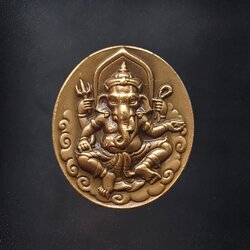 เหรียญพระพิฆเนศ หลังองค์พระวิษณุกรรม (พิมพ์เล็ก) กรมศิลปากร สำนักช่างสิบหมู่ ปี 2552