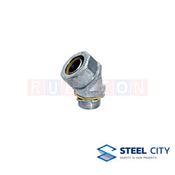 STEEL CITY คอนเนคเตอร์จับท่ออ่อนกันน้ำ ต่อ 45° (Liquid Tight Flexible Conduit)