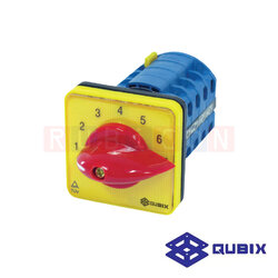 QUBIX SA16-7-4/61053-B03 สวิตช์มัลติสเต็ปแบบไม่มีตำแหน่งปิด 1P 16A 3kW / 5.5kW ขนาด 48×48มม. (MULTI-STEP SWITCHES WITHOUT "OFF" 1 POLE)