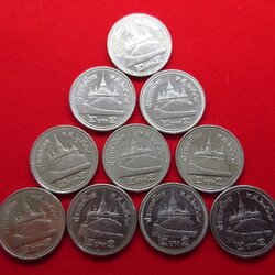 ชุด 10 เหรียญ เหรียญ 2 บาท สีเงิน ปี2549 ผ่านใช้สภาพดี (ราคาต่อ 10 เหรียญ)