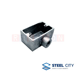 STEEL CITY เอฟ.เอส.ดีไวซ์บ๊อกซ์อาบสังกะสี ซิงเกิล แก๊งค์ (F.S.W.) (HOT DIP GALVANIZED DEVICE BOXES SINGLE GANG)