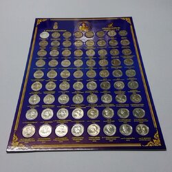 เหรียญ 20 บาท ครบชุด 72 วาระ บรรจุแผงเหรียญ สีน้ำเงิน unc