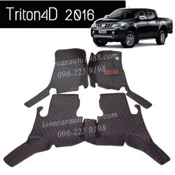 พรม 6D Mitsubishi triton 4D 2016 สีดำด้ายแดง