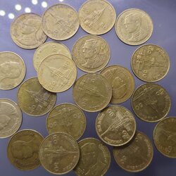 เหรียญหมุนเวียน 50 สตางค์ ทองเหลือง 2534 (ตัวติดลำดับ2) ผ่านใช้