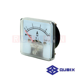 QUBIX SD-60A CLASS 2.5 พาเนลมิเตอร์แบบอนาล็อก แอมป์มิเตอร์ (ต่อตรง) ANALOG PANEL METER SD SERIES 60X60 MM. (AMMETER)