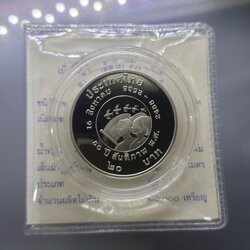 เหรียญ 20 บาท ที่ระลึก 50 ปี สันติภาพ นิกเกิลขัดเงา พ.ศ.2538 พร้อมใบเซอร์