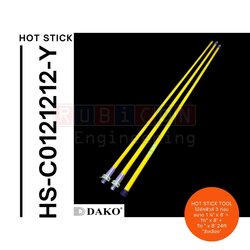 "DAKO" HS-C121212-Y ไม้ชักฟิวส์ 36 ฟุต (10 เมตร) 3 ท่อนขนาด 1 ¼" x 12' + 1½" x 12' + 1½ " x 12' 36ft (3 ท่อน สีเหลือง) พร้อมซองใส่ไม้ชักฟิวส์ (Disconnect Sticks-Hot Sticks)