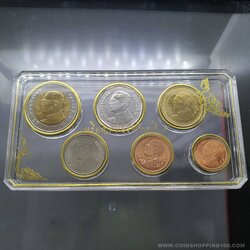 เหรียญหมุนเวียน รัชกาลที่ 9 ครบชุด (6เหรียญ ไม่ผ่านใช้) บรรจุตลับอะคริลิค ทรงสี่เหลี่ยม