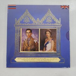 ชุดเหรียญกษาปณ์ที่ระลึก คิวโปรนิกเกิล เฉลิมสัมพันธไมตรีราชวงศ์ไทยและราชวงศ์อังกฤษ พ.ศ.2539 บรรจุแผง
