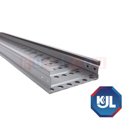 KJL KTSS200 รางเคเบิ้ลเทรย์ (ข้างลอน) พ่นสีมาตราฐาน รางไฟ 200 x 100 x 2440 มม. หนา 1.6 / 2.0 มม. (KJL CABLE TRAY (ROUGH SIDE) สีเทาราง ย่น
