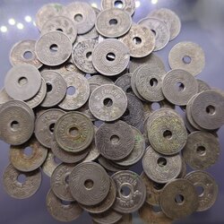 เหรียญสตางค์รู 5 สตางค์ เนื้อนิเกิล คละสภาพ คละปี (ราคาต่อ 1 เหรียญ) ออกใช้สมัย ร6-ร8