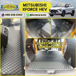 พรมปูพื้นรถยนต์6D Mitsubishi Xforce HEV สีดำด้ายดำ