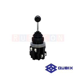 QUBIX CMR-302-1 สวิตช์โยกค้าง 4 ทิศทาง STAY PUT รู30มิล 2P 6A / 220V (MONOLEVER SWITCH)