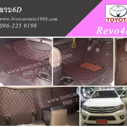 Toyota revo4d พรม 6D สีดำด้ายแดง
