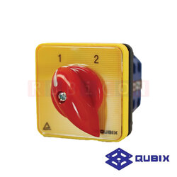 QUBIX SA16-2-2/61038-B03 สวิตช์สับเปลี่ยนสองทางไม่มีตำแหน่งปิด 2P 16A 3kW / 5.5kW 48×48มม. (CHANGE OVER SWITCHES WITHOUT OFF)