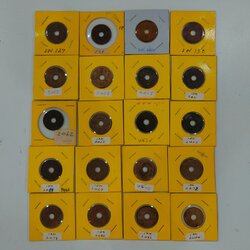 สตางค์รู เนื้อทองแดง 1 สตางค์ ครบชุด (4 ร.ศ.16พ.ศ.=20เหรียญ) ผ่านใช้งาน