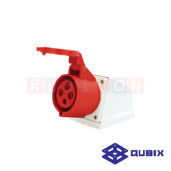 QUBIX AJ-S124 ปลั๊กพาวเวอร์ตัวเมียติดลอย 4 ขา 3P+E 32A 380-415V 6H IP44