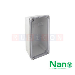 NANO-203CW กล่องพลาสติกกันน้ำฝาใส ขนาด 5x10x3.5” (127.10x254x91 mm.) (NANO Electric®)